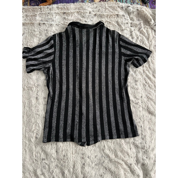 Vintage Y2K Paul Howard Black & Silver Striped Casual Button up Shirt Mens Sz. M - Picture 4 of 14